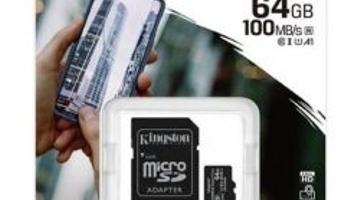 Karta SD Micro 64GB Canvas Select Plus 100/10MB/s +adapter Kingston